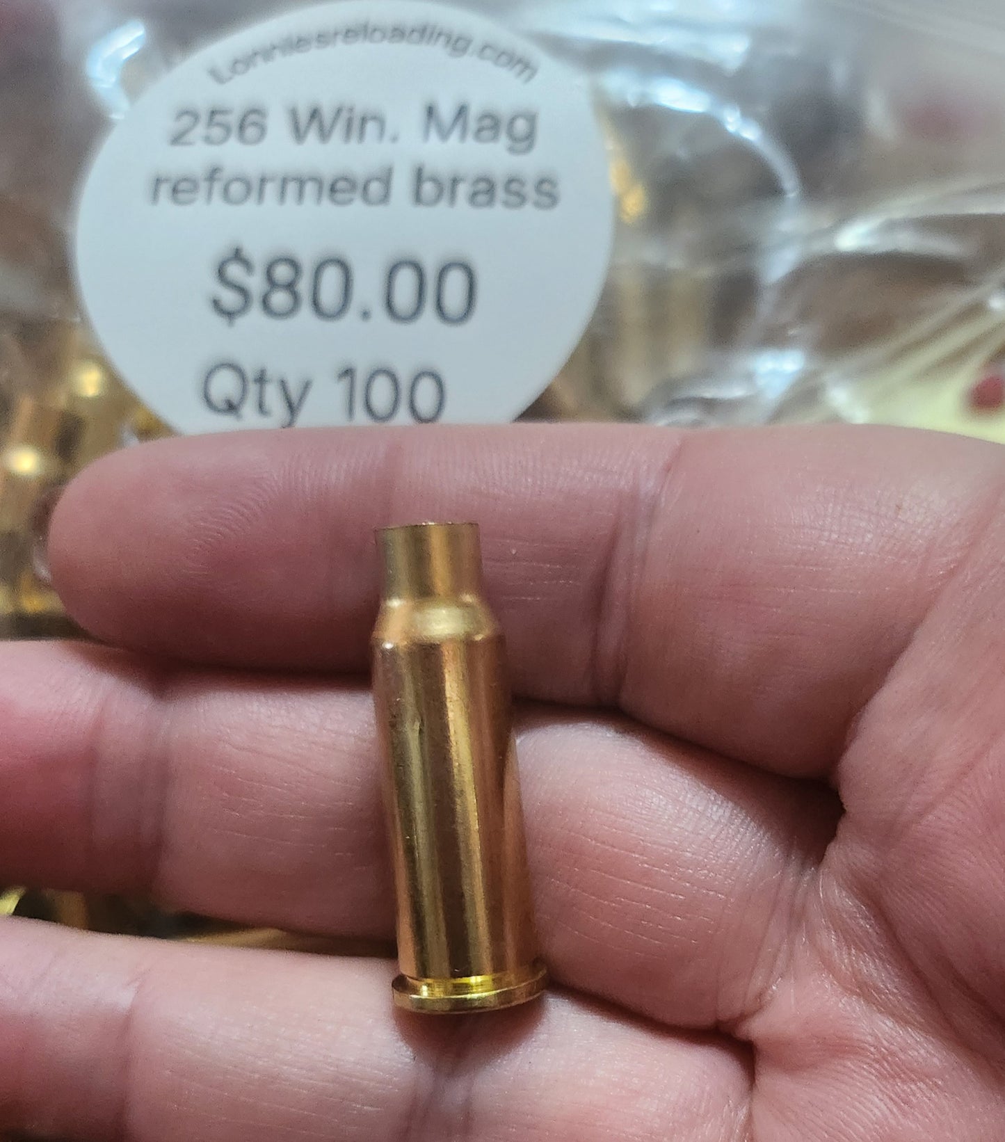 256 Winchester mag reformed brass