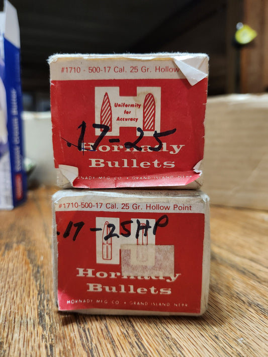 17 cal 25gr hornady hollow point bullets