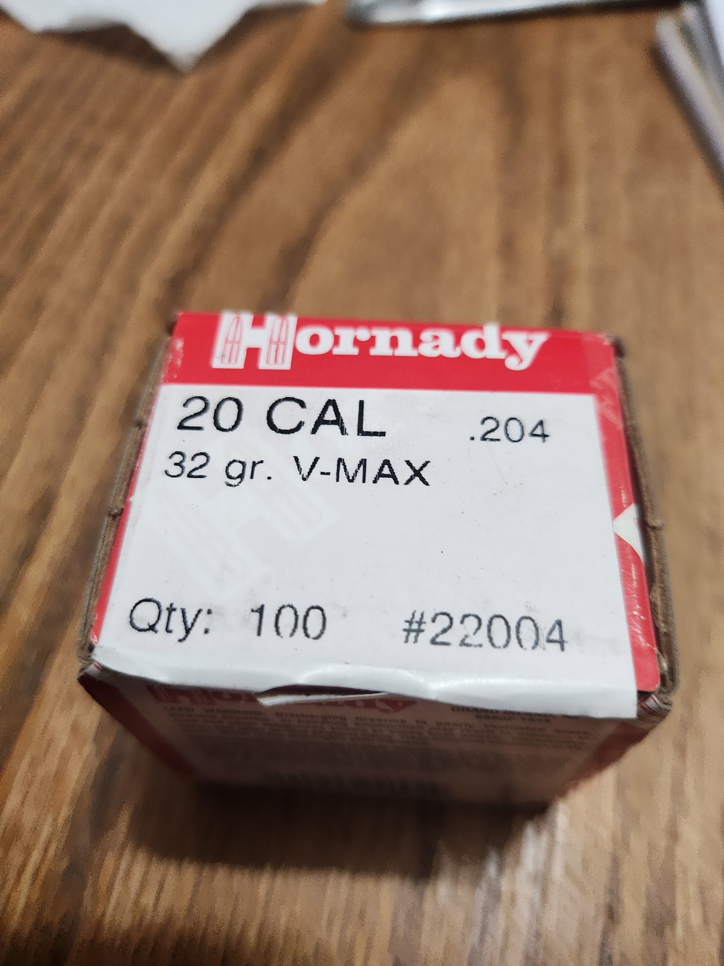 20 caliber 32gr Hornady V-Max