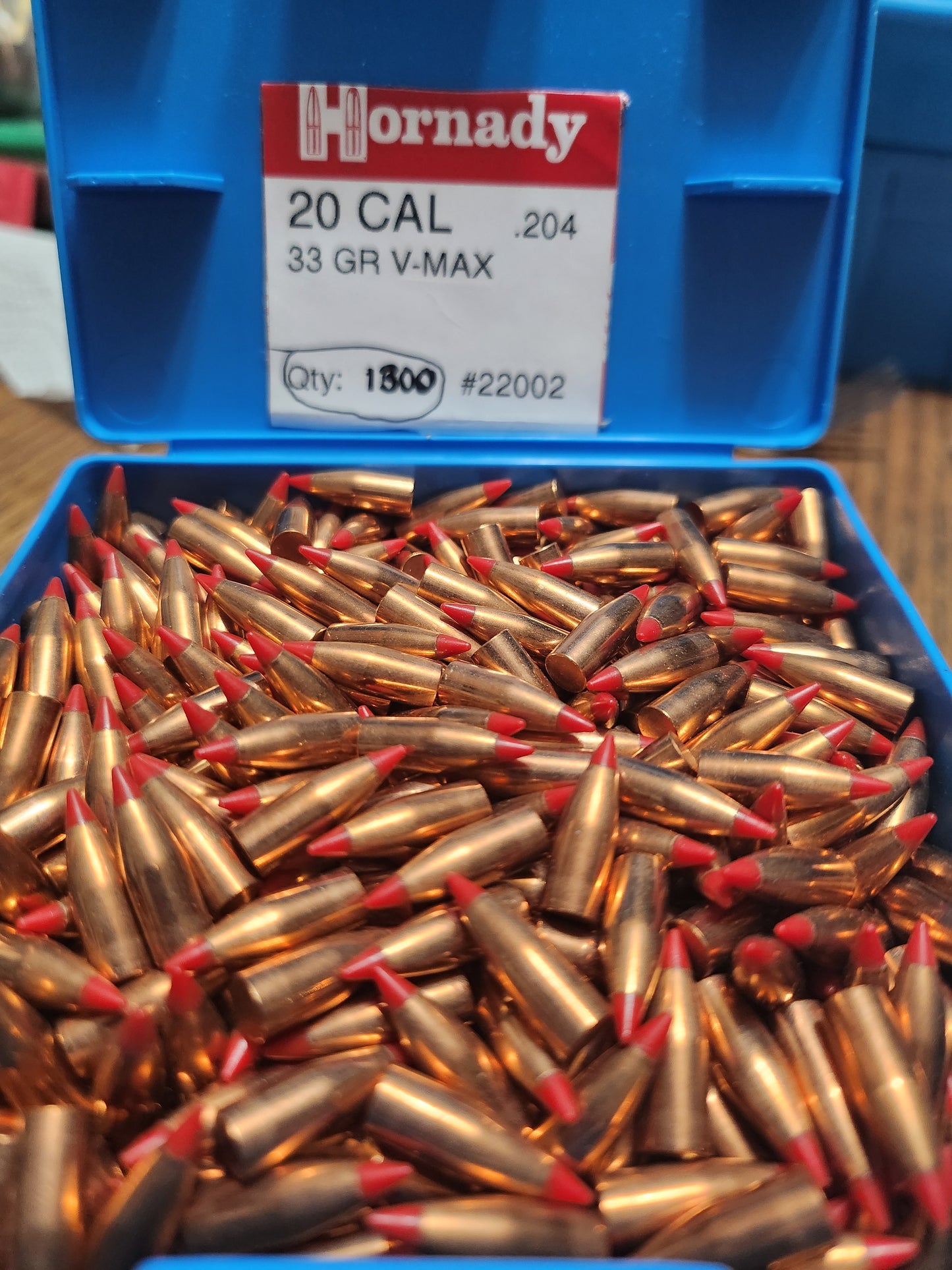 20 caliber 33gr Hornady V-Max bullets