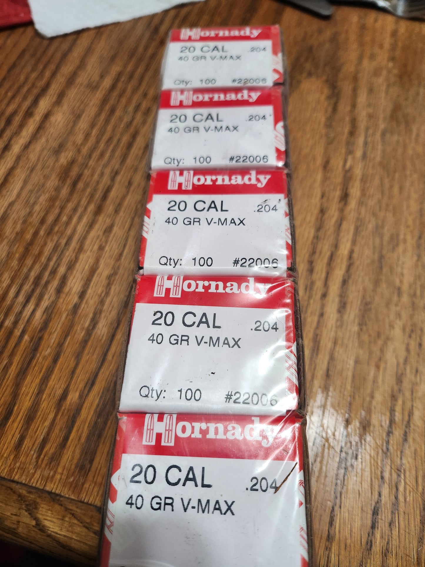 20 caliber 40gr Hornady V-max bullets